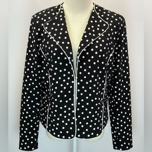 Kate Rosy Elegant Black and White Polka Dot Women's Blazer